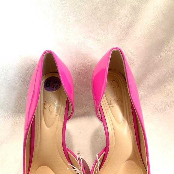 Hot Pink Patent D’Orsay Pointed Toe Heels Stiletto Barbiecore Sz 6.5 - Picture 5 of 15